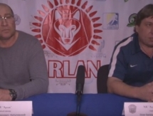 Видео послематчевой пресс-конференции игр чемпионата РК «Арлан» — «Алтай-Торпедо» 3:2, 5:2 