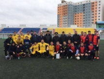 В Актау прошел футбольный матч между пограничниками России и Казахстана