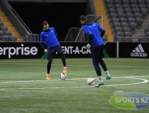Фоторепортаж с предыгровой тренировки «Астаны»