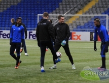 Фоторепортаж с предыгровой тренировки «Астаны»