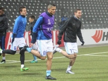 Фоторепортаж с разминки «Астаны» перед матчем Лиги Европы с «Янг Бойз»