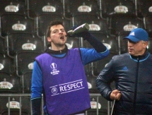 Фоторепортаж с разминки «Астаны» перед матчем Лиги Европы с «Янг Бойз»