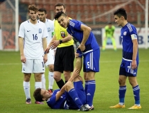 Фоторепортаж с матча Мемориала Гранаткина-2017 Греция — Казахстан 1:2