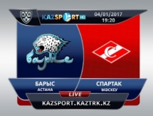 «Kazsport» покажет в прямом эфире матч КХЛ «Барыс» — «Спартак»