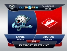 «Kazsport» покажет в прямом эфире сегодняшний матч КХЛ «Барыс» — «Спартак»