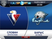 «Kazsport» покажет в прямом эфире сегодняшний матч «Слован​​​​​​​» — «Барыс»