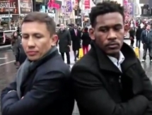 Видеосюжет на русском языке с пресс-конференции боя Головкин — Джейкобс в Нью-Йорке от команды GGG 