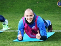 Фоторепортаж с вечерней тренировки «Окжетпеса»