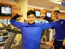 Фоторепортаж с тренировки «Окжетпеса» в тренажерном зале