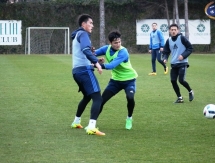 Фоторепортаж с вечерней тренировки «Окжетпеса»