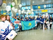 Участников Азиады торжественно встретили в Алматы