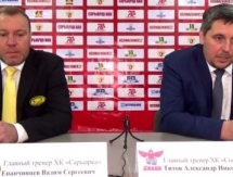 Видео послематчевой пресс-конференции игры ВХЛ «Сарыарка» — «Сокол» 3:2 Б