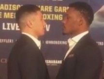 Видео дубли взглядов Головкина и Джейкобса на финальной пресс-конференции