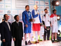 Фоторепортаж с награждения призеров чемпионата Азии-2017 Альжанова и Левита