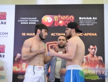 Фоторепортаж с церемонии взвешивания турнира Fight Nights Global 65 в Астане