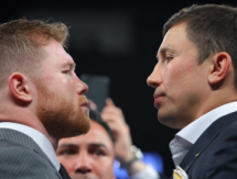 Альварес удивил журналистов накаченной шеей во время дуэли взглядов с Головкиным