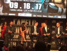 Видео пресс-конференции боя Головкин — Альварес в Нью-Йорке