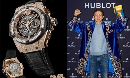 Головкин показал новые часы со своими инициалами от Hublot