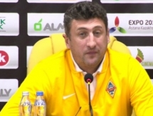 Видео предматчевой пресс-конференции Цхададзе игры Лиги Европы «Кайрат» — «Скендербеу»