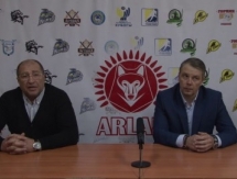 Видео послематчевой пресс-конференции игр чемпионата РК «Арлан» — «Алматы» 4:0, 2:1 Б