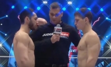 Видео боя, или Как «задушили» казахстанца в титульном поединке M-1 GLobal