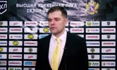 Видео послематчевой пресс-конференции игры плей-офф ВХЛ «Сарыарка» — «Металлург» 6:1