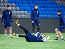 Фоторепортаж с предыгровой тренировки молодежной сборной Казахстана