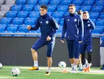 Фоторепортаж с предыгровой тренировки молодежной сборной Казахстана