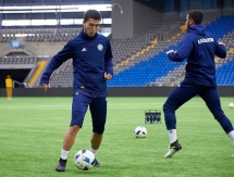 Фоторепортаж с предыгровой тренировки молодежной сборной Казахстана