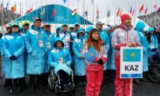 Флаг Казахстана подняли в паралимпийской деревне Пхенчхана