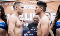 Уроженец Казахстана Липинец и Гарсия прошли взвешивание перед боем в США