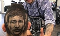 Американец сделал стрижку в виде портрета Головкина