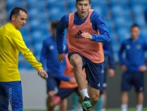 Фоторепортаж с тренировки сборной Казахстана в Астане