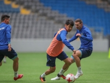 Фоторепортаж с тренировки сборной Казахстана в Астане