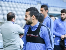 Фоторепортаж с предматчевой тренировки сборной Азербайджана в Астане