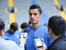 Фоторепортаж с предматчевой тренировки сборной Азербайджана в Астане