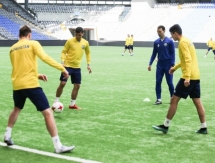 Фоторепортаж с предыгровой тренировки сборной Казахстана