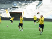 Фоторепортаж с предыгровой тренировки сборной Казахстана