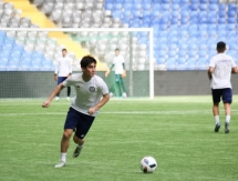 Фоторепортаж с предыгровой тренировки сборной Казахстана до 20 лет