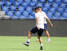 Фоторепортаж с предыгровой тренировки сборной Казахстана до 20 лет