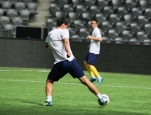 Фоторепортаж с предыгровой тренировки сборной Казахстана до 20 лет