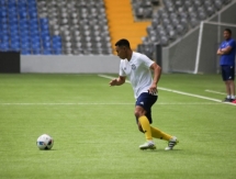 Фоторепортаж с предыгровой тренировки сборной Казахстана до 20 лет