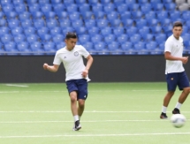 Фоторепортаж с предыгровой тренировки сборной Казахстана до 20 лет