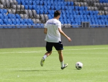 Фоторепортаж с предыгровой тренировки сборной Казахстана до 20 лет