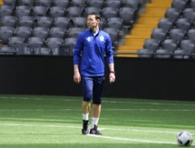 Фоторепортаж с предыгровой тренировки сборной Казахстана до 20 лет