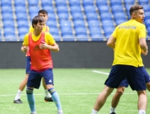 Фоторепортаж с предыгровой тренировки молодежной сборной Казахстана 