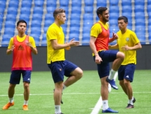 Фоторепортаж с предыгровой тренировки молодежной сборной Казахстана 