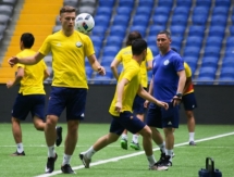 Фоторепортаж с предыгровой тренировки молодежной сборной Казахстана 