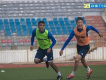 Фоторепортаж с предыгровой тренировки «Жетысу Б» в Темиртау