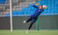 Фоторепортаж с тренировки сборной Казахстана в Астане